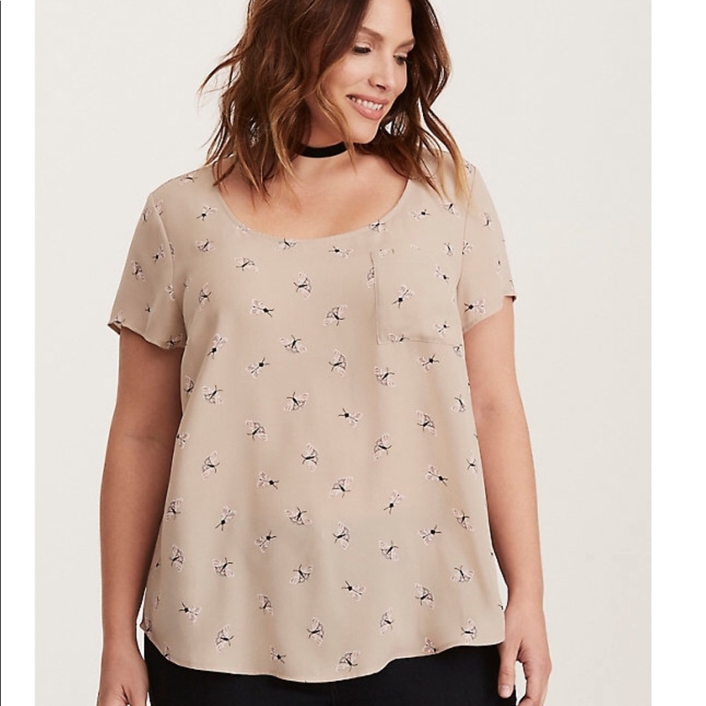 Torrid moth georgette button back blouse